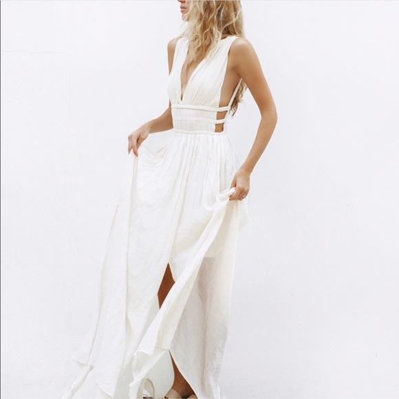 flowy ivory maxi dress